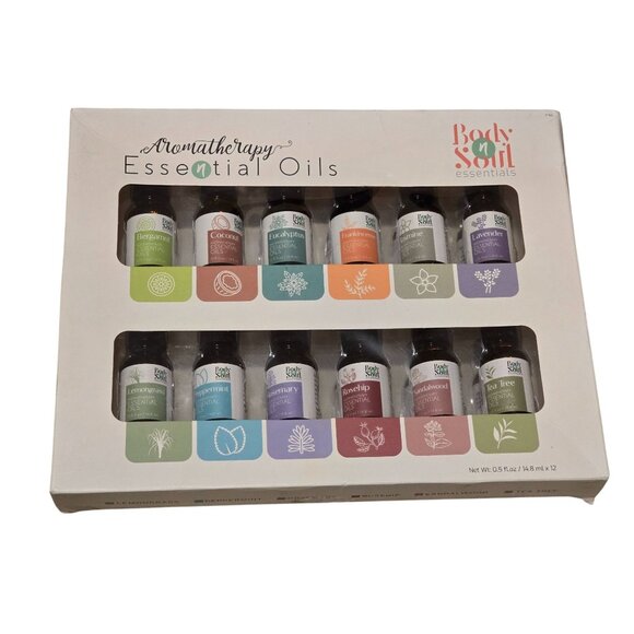 Body & Soul Essentials Aromatherapy Essential Oils Gift Set 12-Pack 0.5 Oz Each - Picture 1 of 2
